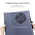 Retractable Windshield Sunshade One-Hand Operation Reflective Adjustable 59-79 In