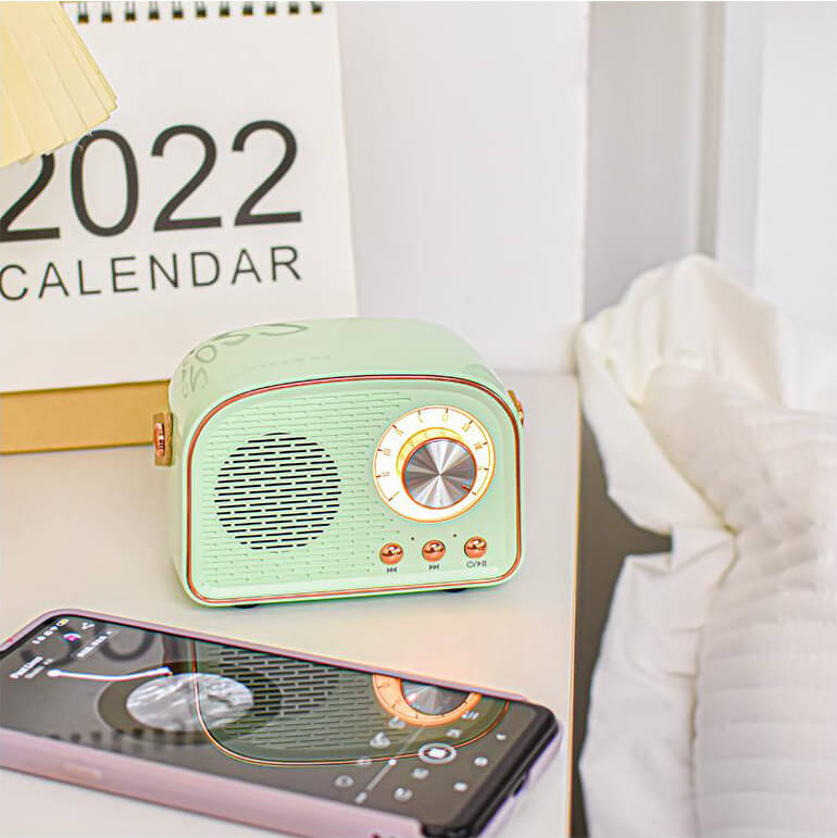 Retro Bluetooth & FM Portable Speaker (8-Hour Battery)