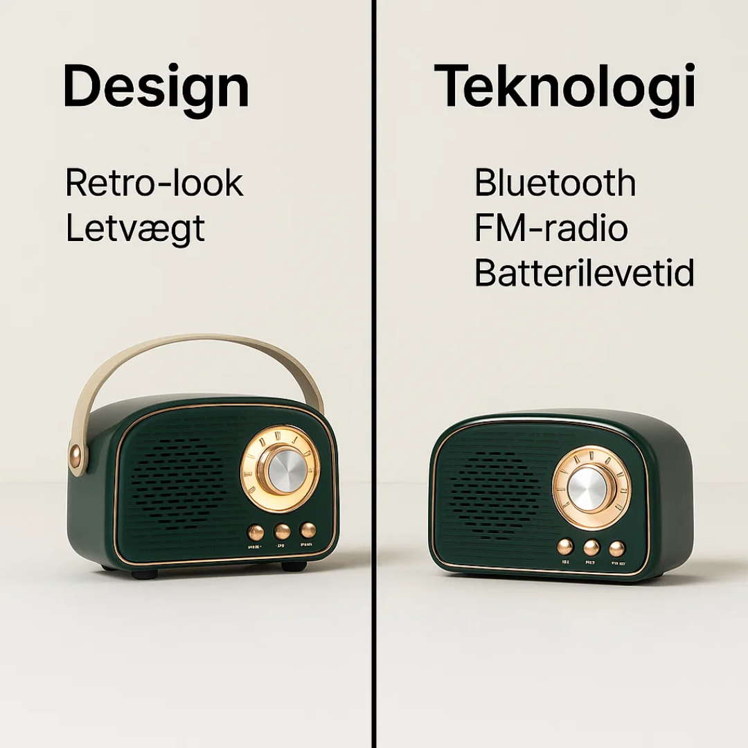 Retro Bluetooth & FM Portable Speaker (8-Hour Battery)