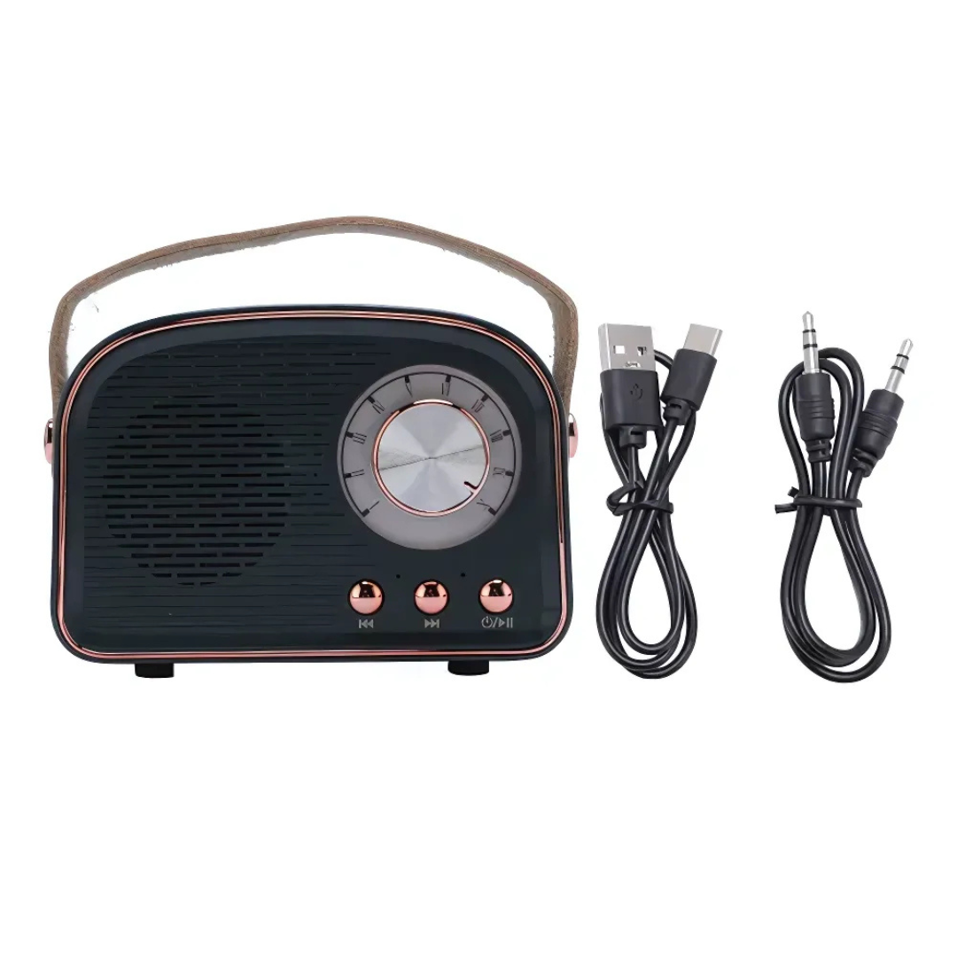Retro Bluetooth & FM Portable Speaker (8-Hour Battery)