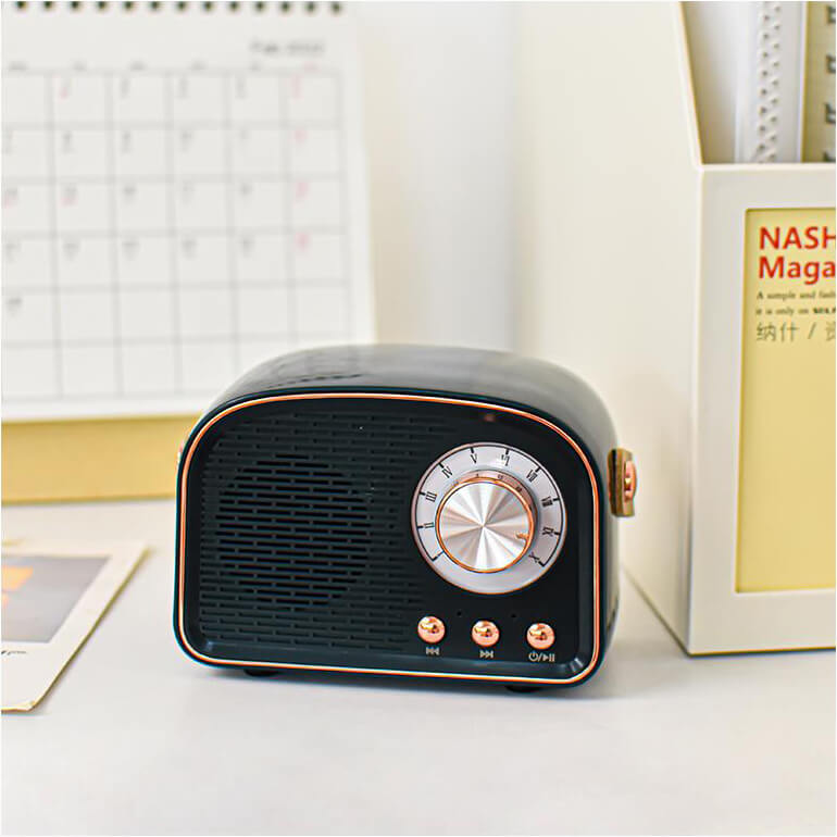 Retro Bluetooth & FM Portable Speaker (8-Hour Battery)