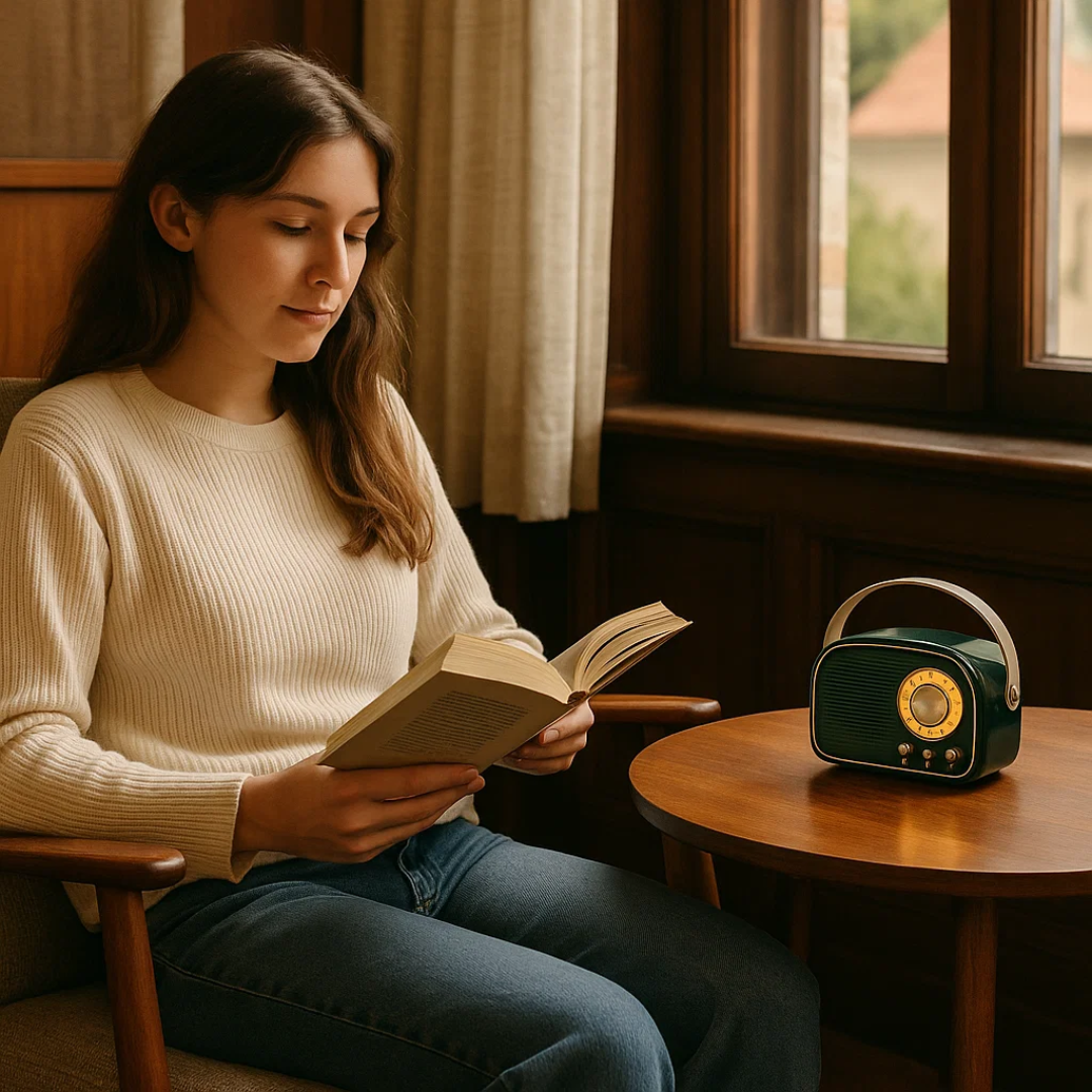 Retro Bluetooth & FM Portable Speaker (8-Hour Battery)