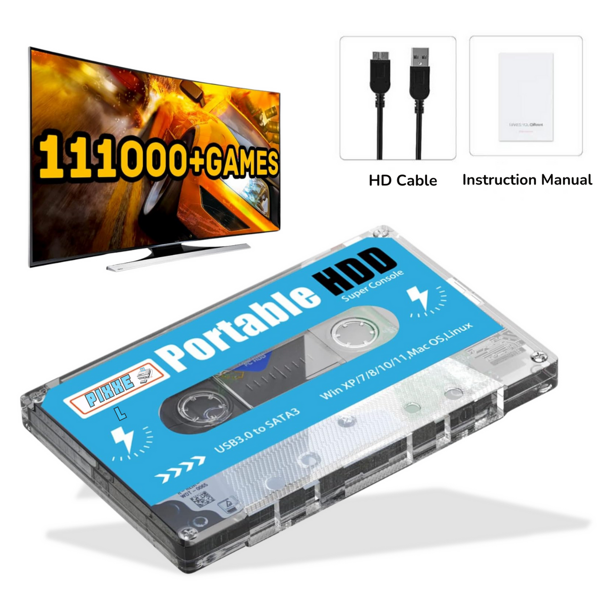 Retro Gaming Console Plug-and-Play Preloaded 110,000 Games USB 3.0