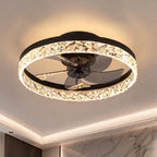 Retro Tri-Color LED 3-Speed Flush Mount Ceiling Fan