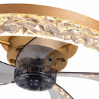 Retro Tri-Color LED 3-Speed Flush Mount Ceiling Fan