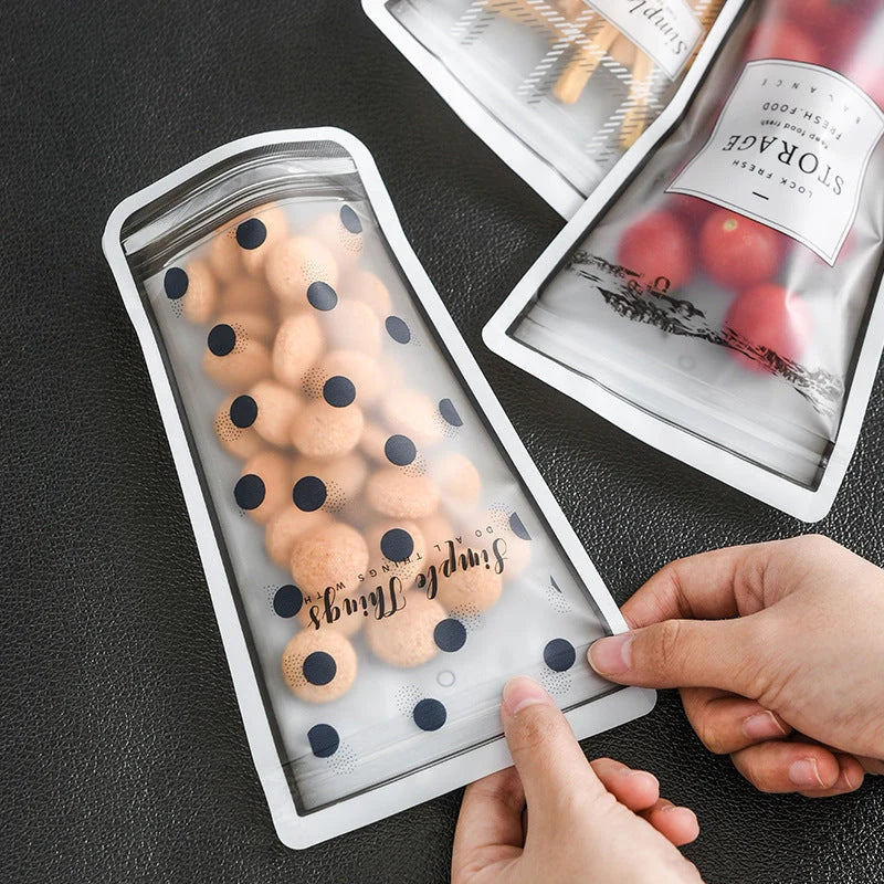 Reusable Food Storage Bags Double-Seal Airtight Labeling Pocket