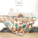 Reversible 100% Cotton Floral Jacquard Throw Blanket