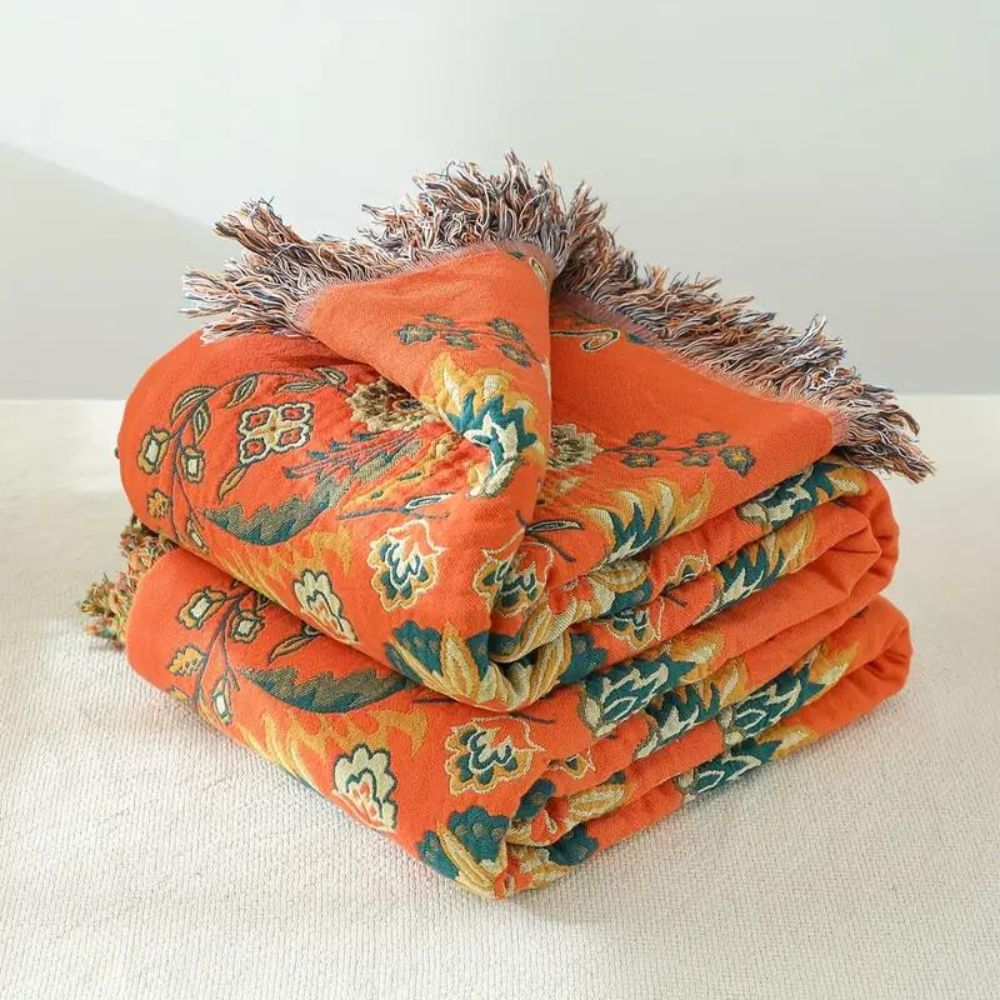 Reversible 100% Cotton Gauze Throw Blanket