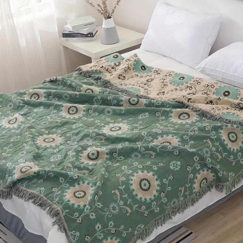 Reversible 100% Cotton Mandala Blanket (All-Season)