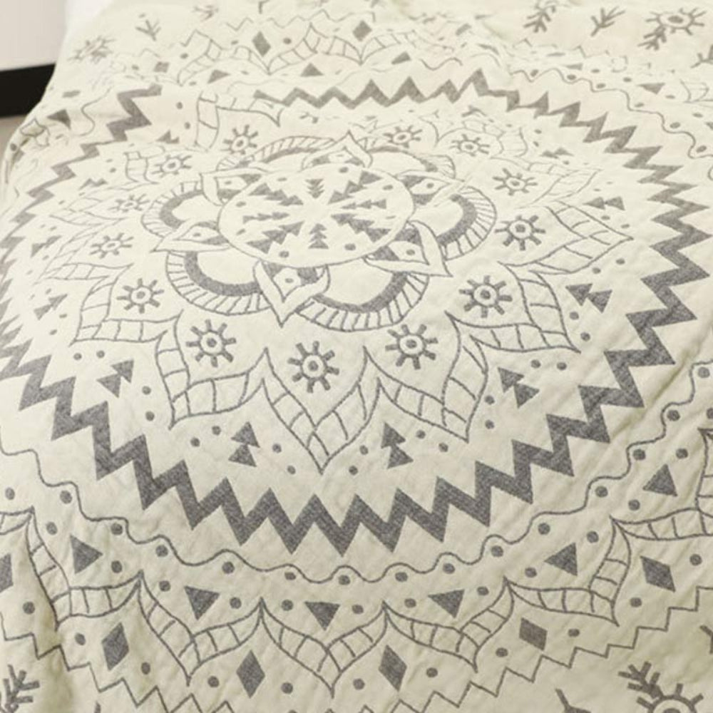 Reversible 100% Cotton Mandala Blanket (Machine Washable)