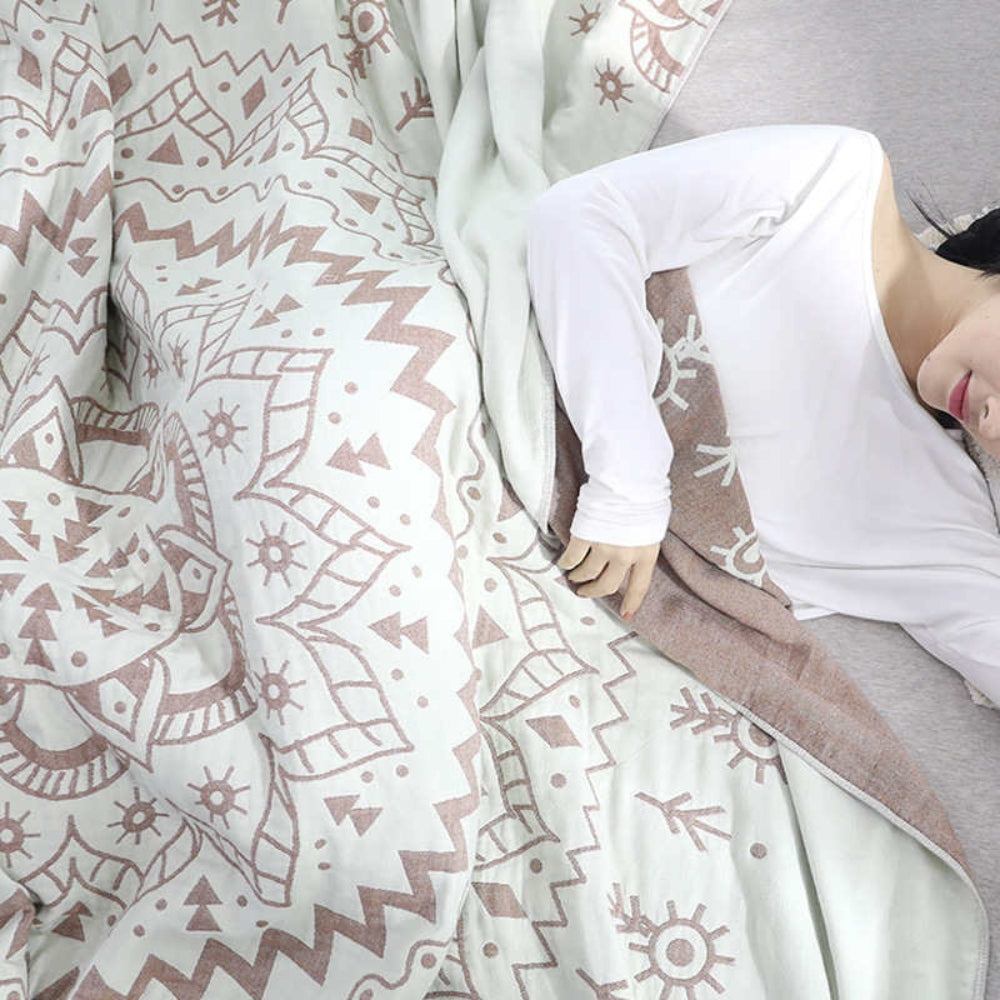 Reversible 100% Cotton Mandala Blanket (Machine Washable)