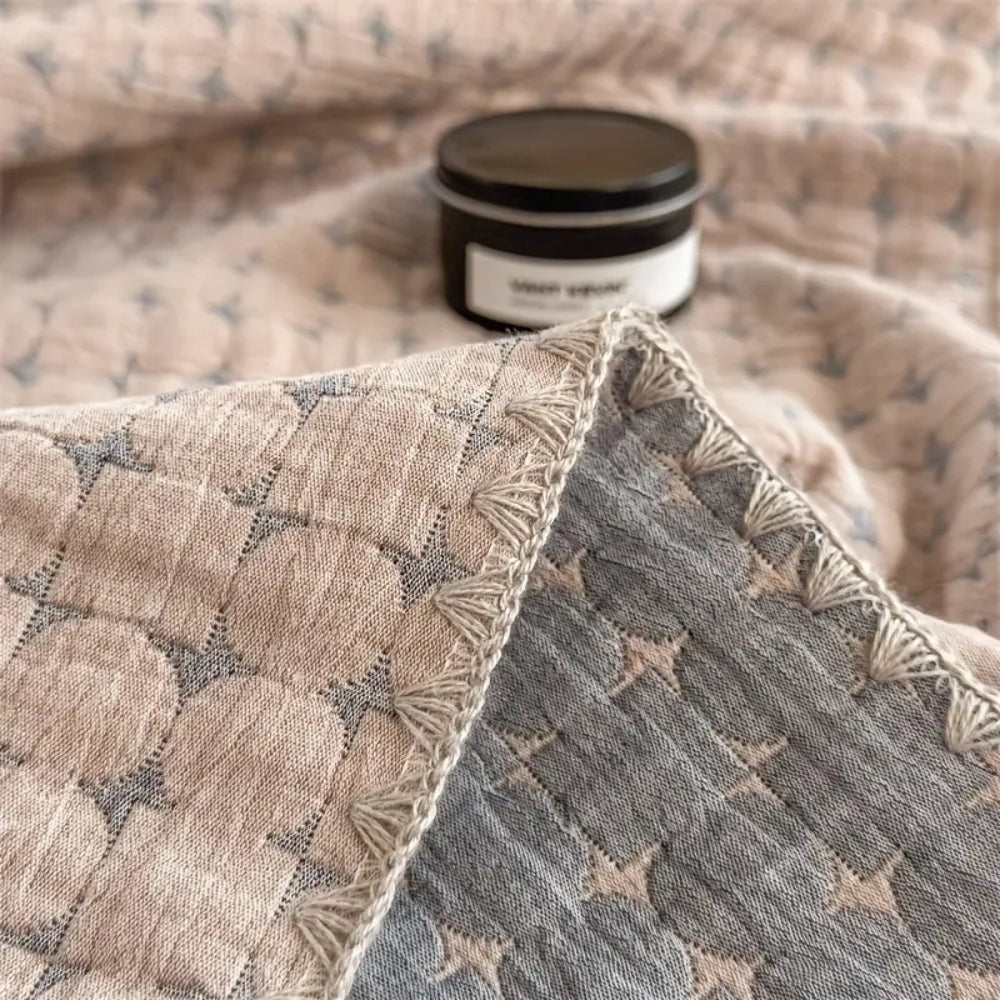 Reversible 100% Cotton Matelassé Blanket