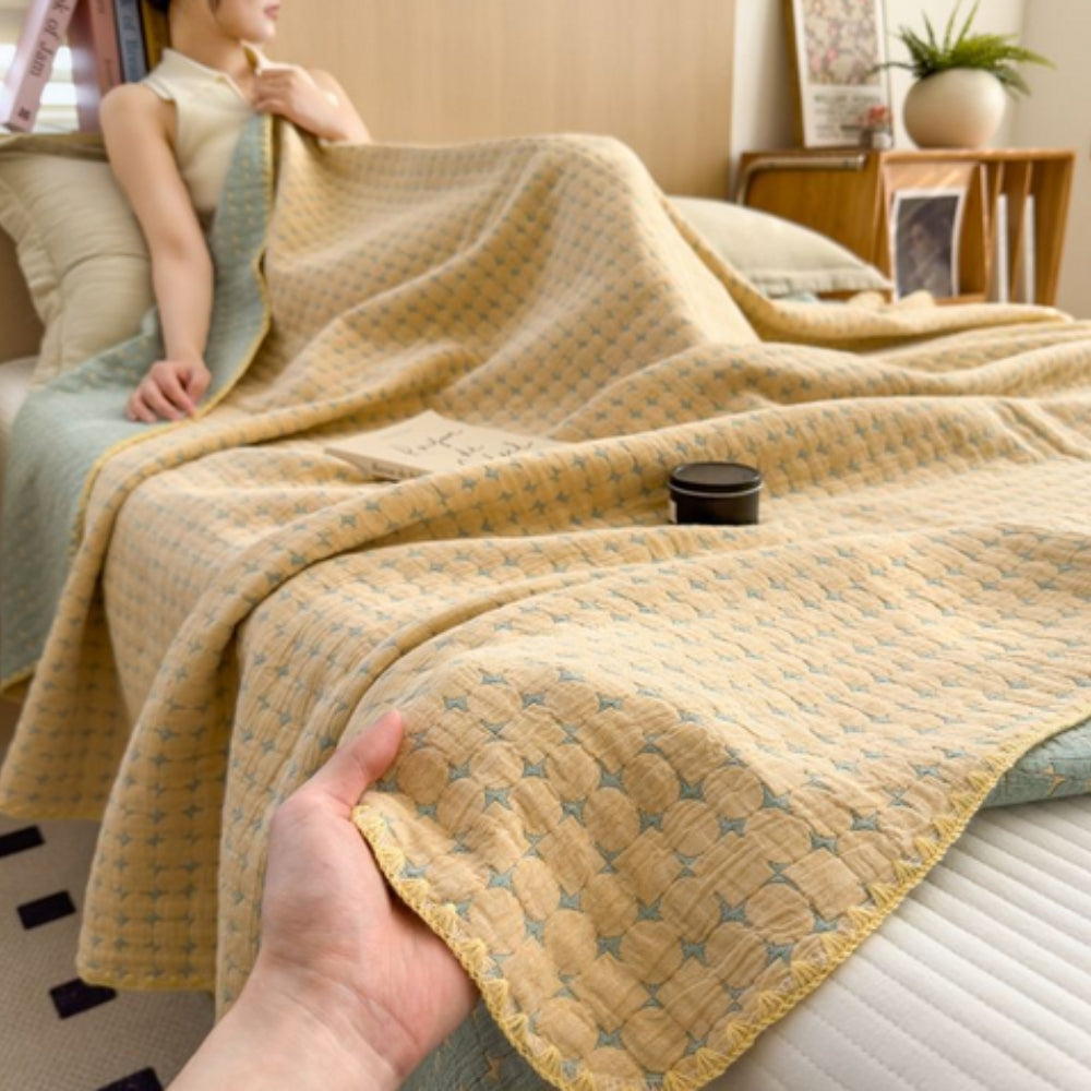 Reversible 100% Cotton Matelassé Blanket