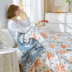 Reversible Blanket 100 Percent Cotton Vibrant Abstract Machine Washable
