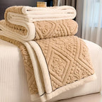 Reversible Carved Velvet Sherpa Blanket (Machine Washable)