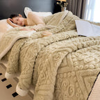 Reversible Carved Velvet Sherpa Blanket (Machine Washable)