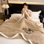 Reversible Carved Velvet Sherpa Blanket (Machine Washable)