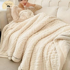 Reversible Carved Velvet Sherpa Blanket (Machine Washable)