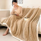 Reversible Carved Velvet Sherpa Blanket (Machine Washable)
