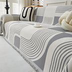 Reversible Chenille Wavy Stripe Sofa Cover