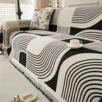 Reversible Chenille Wavy Stripe Sofa Cover