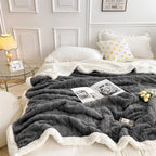 Reversible Fleece Blanket Double Sided Sherpa