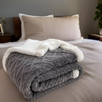 Reversible Fleece Blanket Double Sided Sherpa