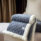 Reversible Fleece Blanket Double Sided Sherpa
