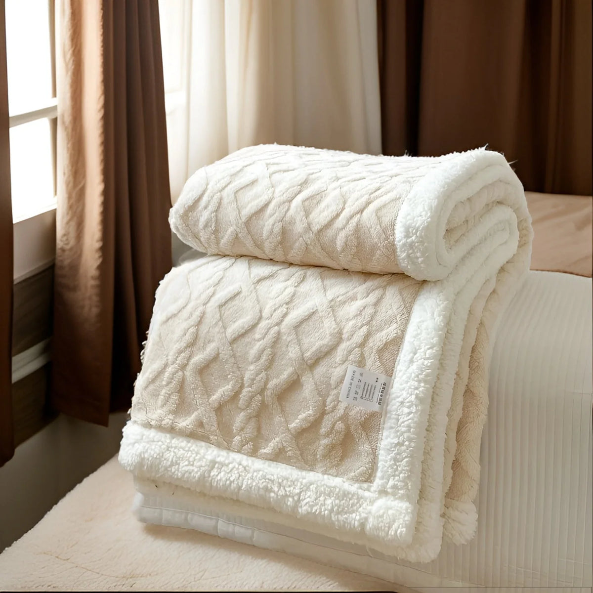 Reversible Fleece Blanket Double Sided Sherpa