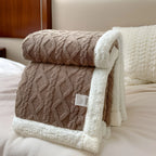 Reversible Fleece Blanket Double Sided Sherpa