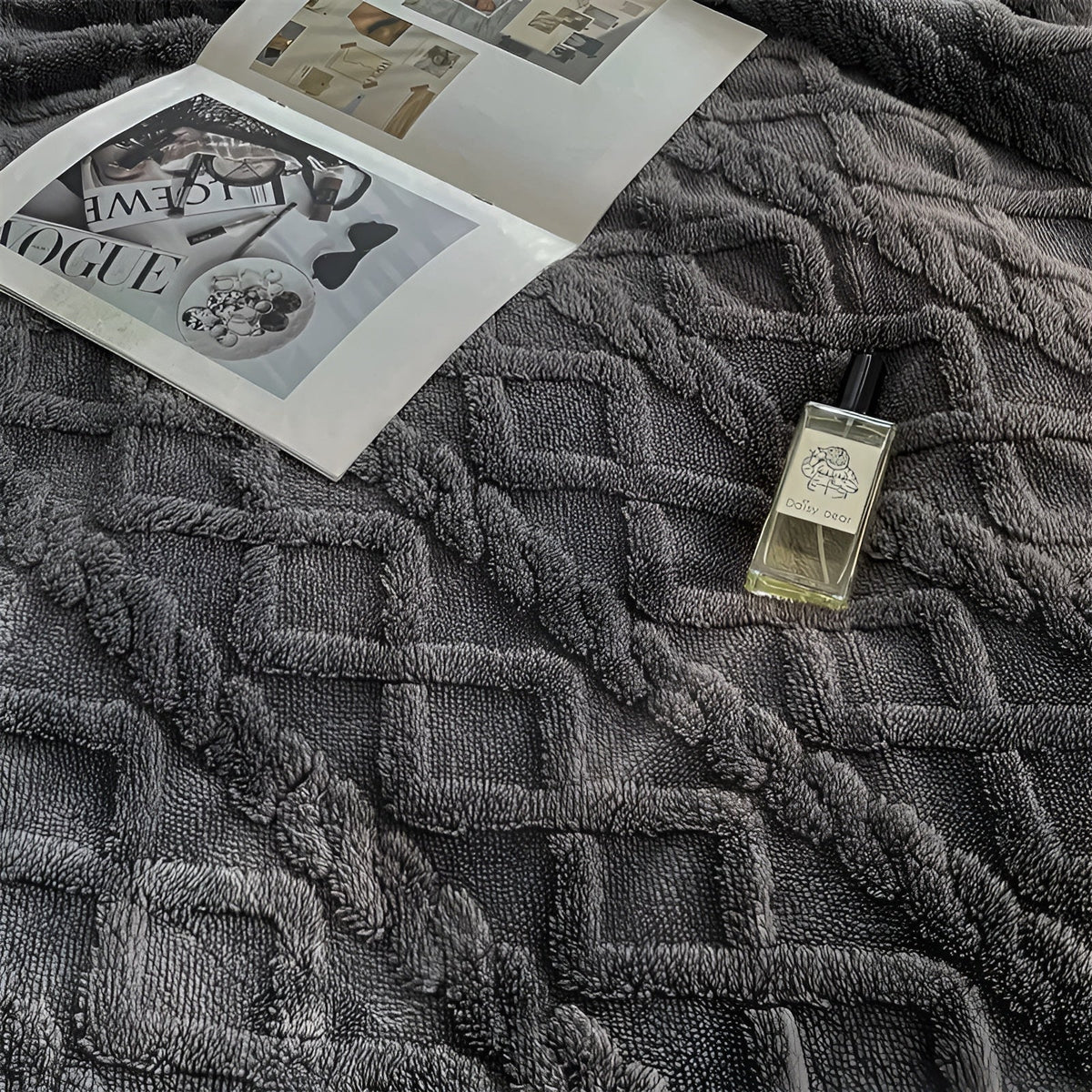 Reversible Fleece Blanket Double Sided Sherpa