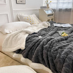 Reversible Fleece Blanket Double Sided Sherpa