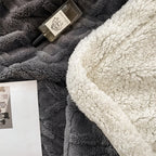 Reversible Fleece Blanket Double Sided Sherpa