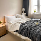 Reversible Fleece Blanket Double Sided Sherpa
