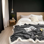 Reversible Fleece Blanket Double Sided Sherpa