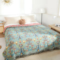 Reversible Jacquard Floral 100% Cotton Throw Bedspread