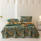 Reversible Jacquard Floral Cotton Blend Coverlet