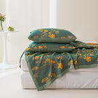 Reversible Jacquard Floral Cotton Blend Coverlet