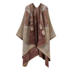 Reversible Oversized Faux Cashmere Poncho (One Size)