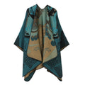 Reversible Oversized Faux Cashmere Poncho (One Size)