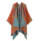 Reversible Oversized Faux Cashmere Poncho (One Size)