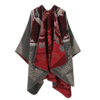 Reversible Oversized Faux Cashmere Poncho (One Size)