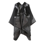 Reversible Oversized Faux Cashmere Poncho (One Size)