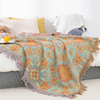 Reversible Paisley Cotton Blanket (Tassel Trim)