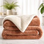 Reversible Sherpa Fleece Throw Blanket