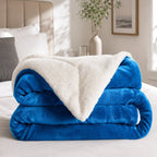 Reversible Sherpa Fleece Throw Blanket