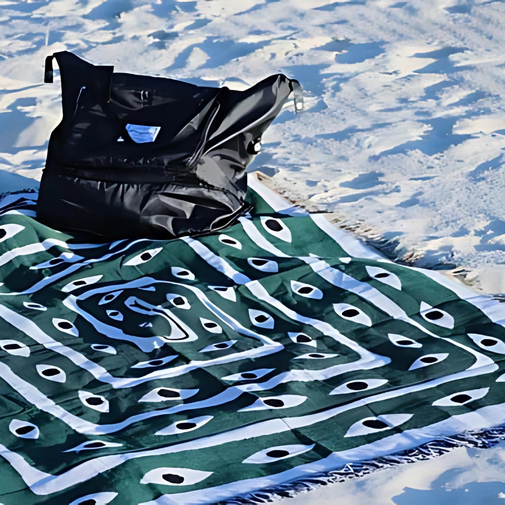 Reversible Snake-Eye Woven Cotton Tassel-Edged Throw Blanket (51"x63")