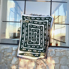 Reversible Snake-Eye Woven Cotton Tassel-Edged Throw Blanket (51"x63")