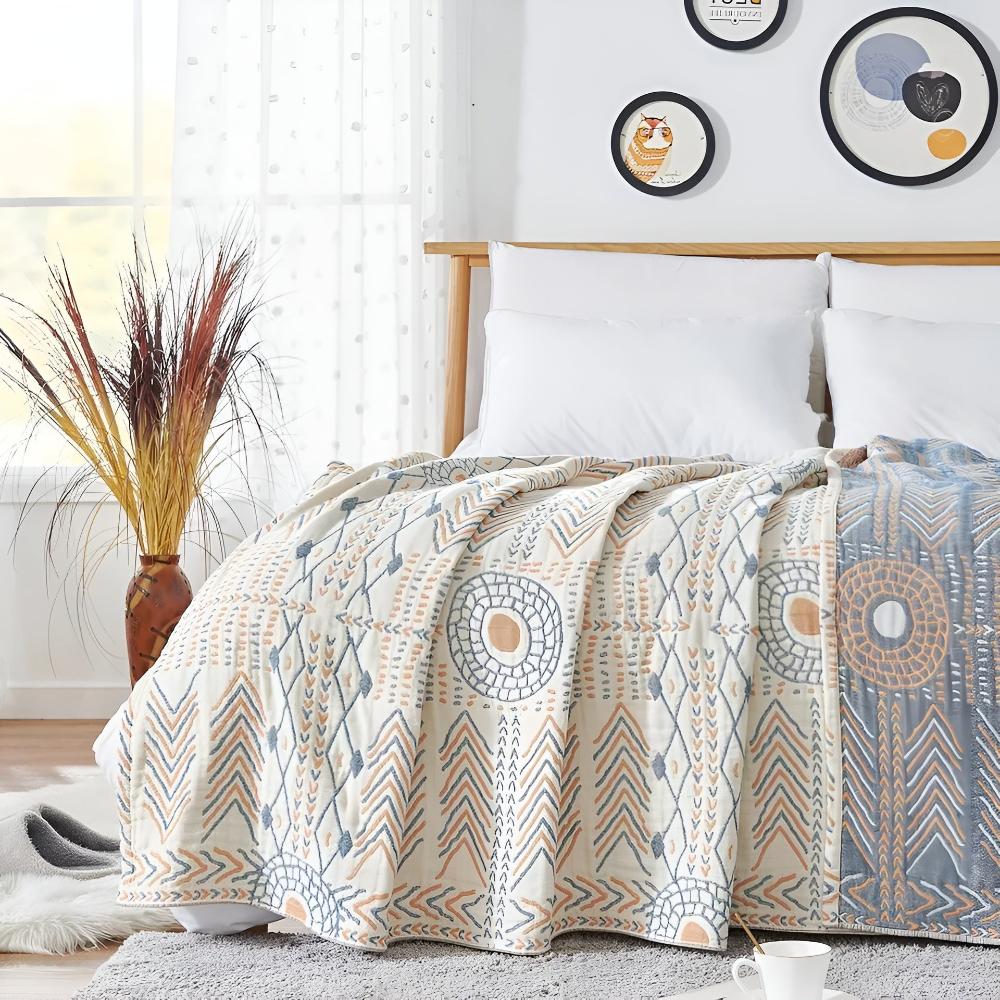 Reversible Ultra-Plush Cotton Throw Blanket