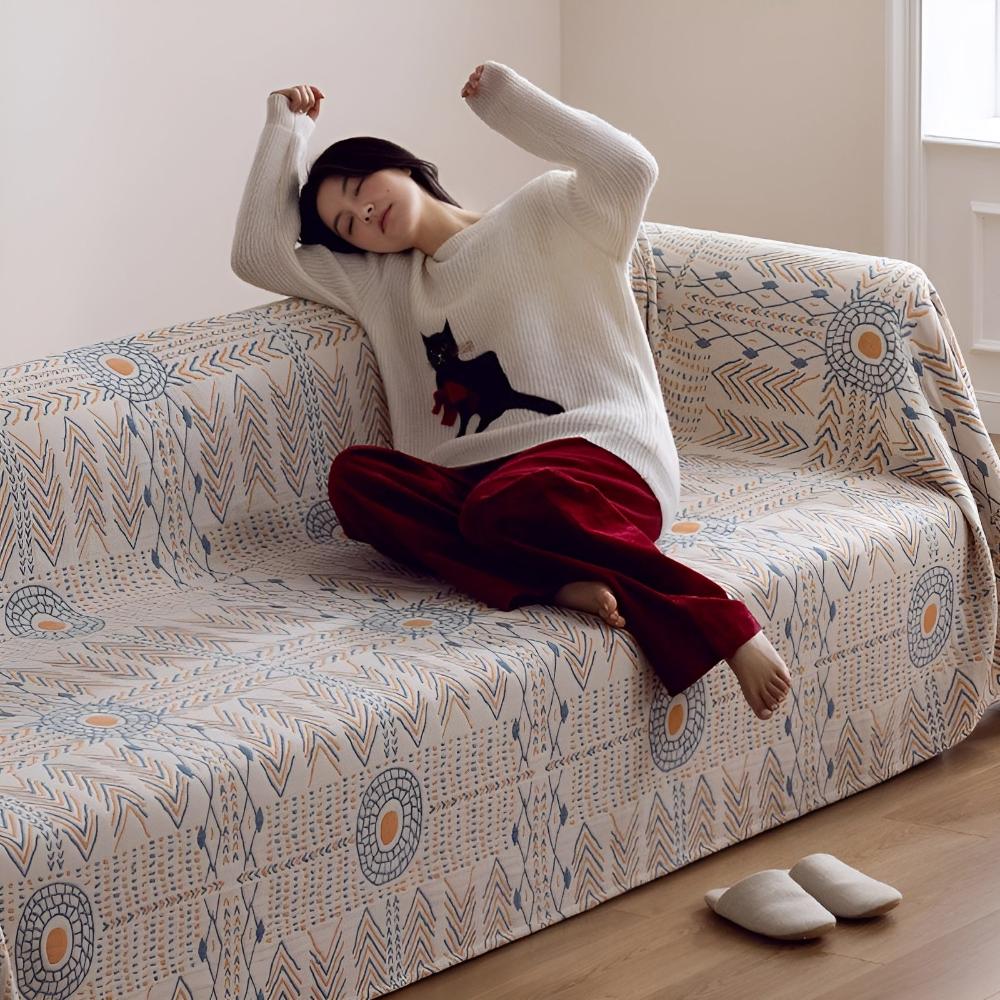Reversible Ultra-Plush Cotton Throw Blanket